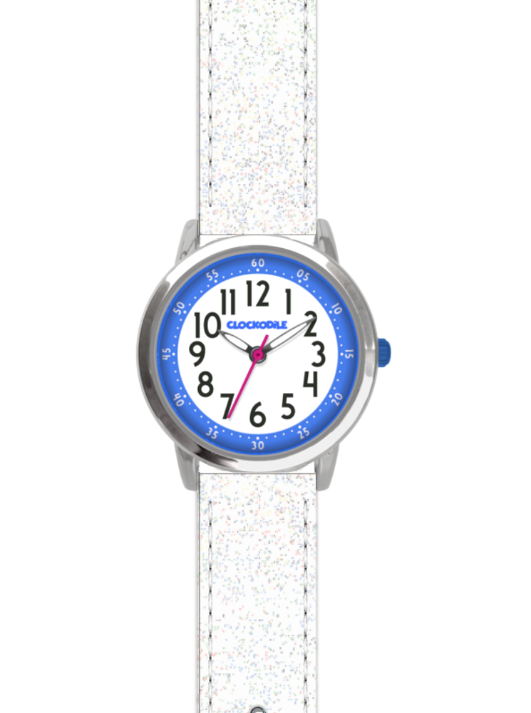 CLOCKODILE Bílé třpytivé dívčí dětské hodinky SPARKLE  