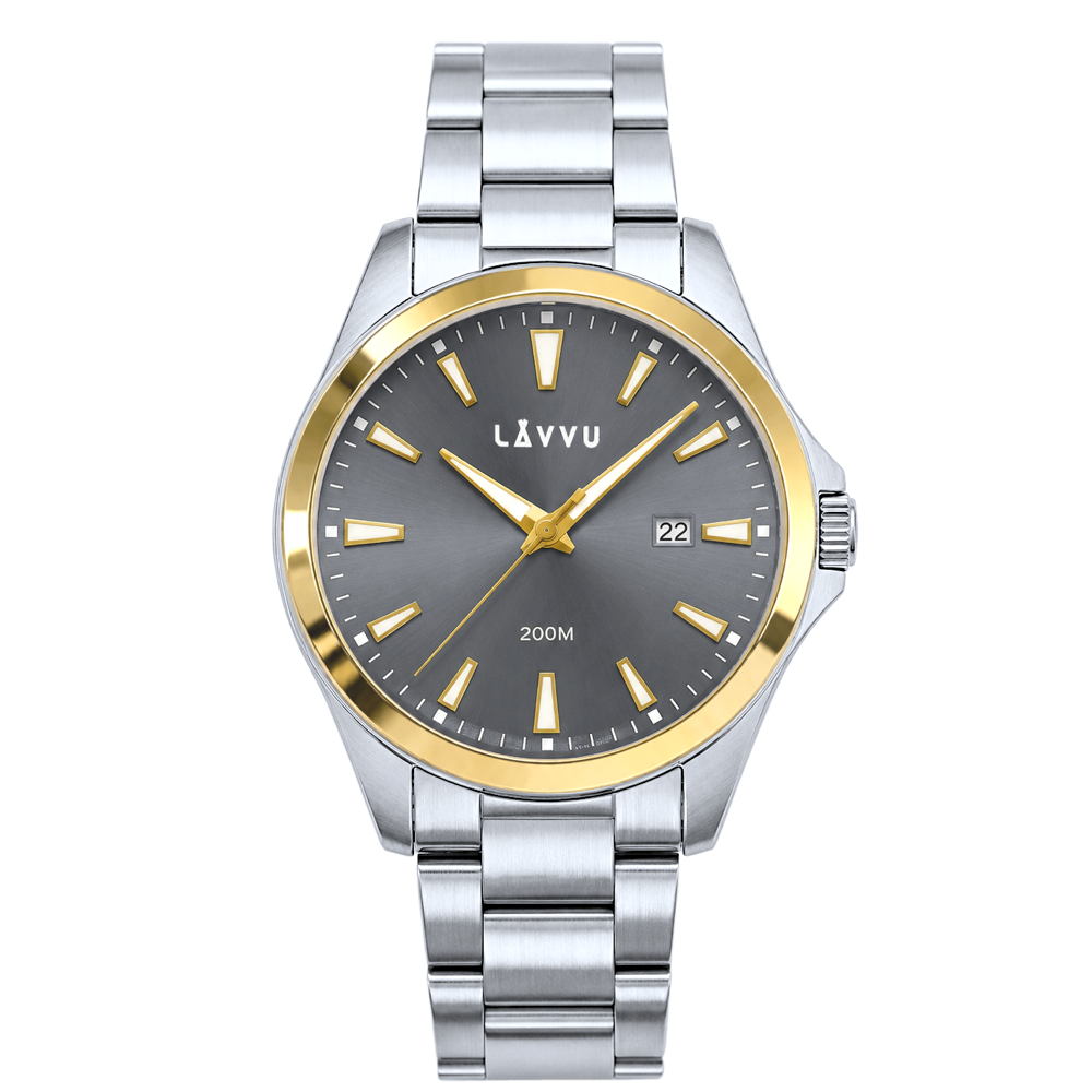 LAVVU 20 ATM Pánské hodinky ISBRYDER Gold-grey