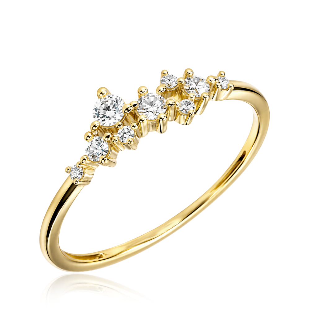 MINET Elegantní zlatý prsten s bílým zirkonem Au 585/1000 vel. 52 - 1,25g