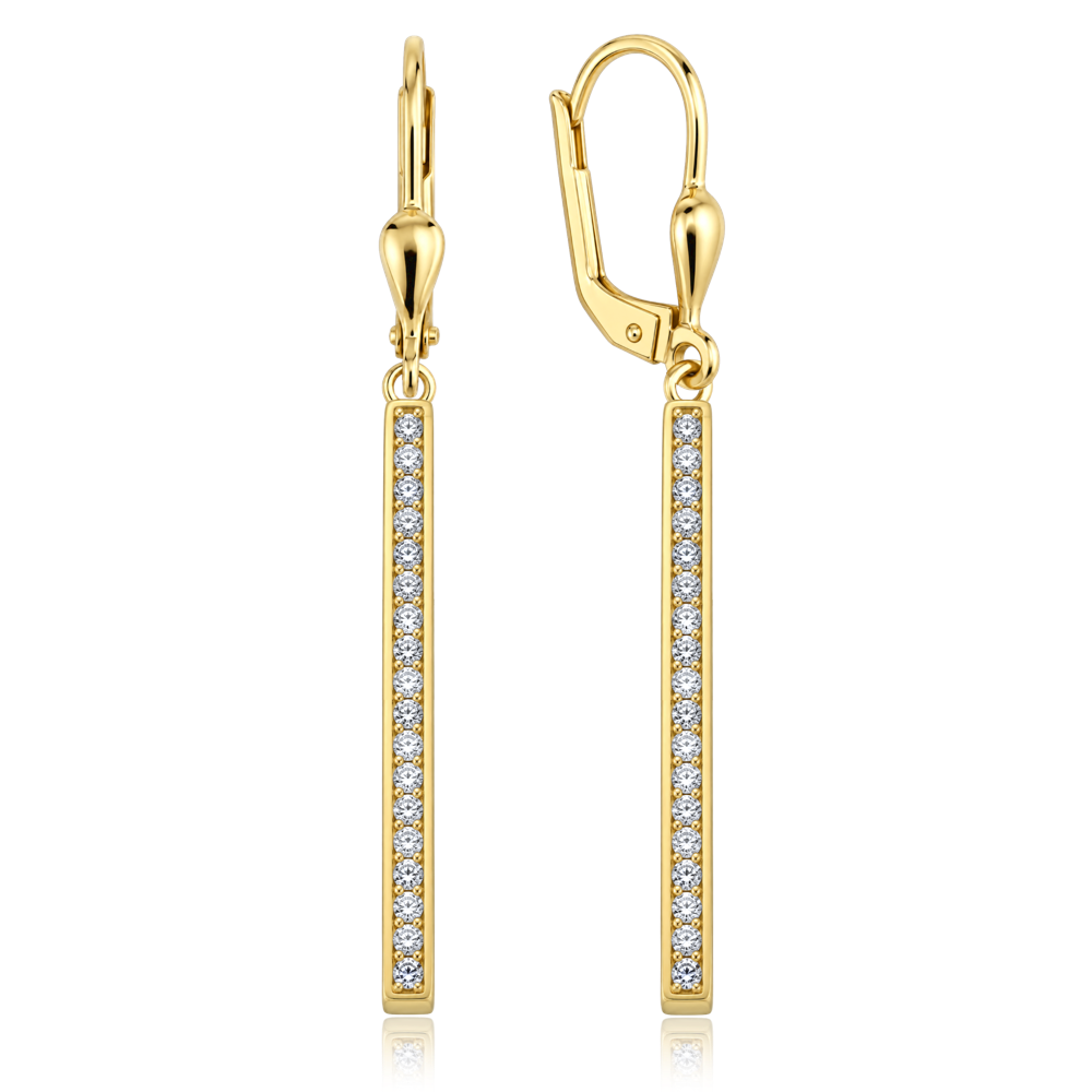 MINET Elegantní zlaté náušnice se zirkonem Au 585/1000 2,85g